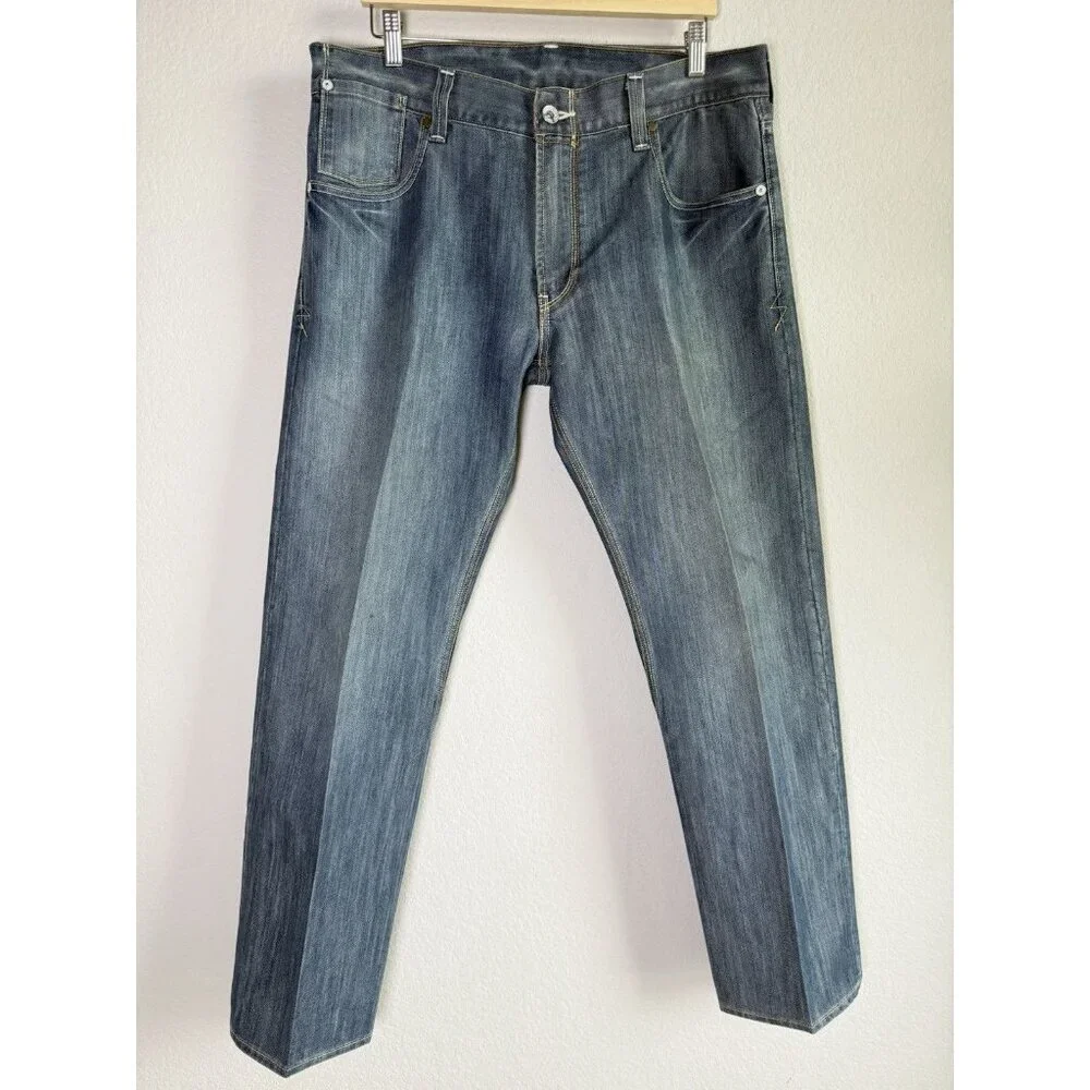 Levis 514 Jeans Men 36 X 30 Blue Slim Straight Droit Medium Wash Flap Pockets‎